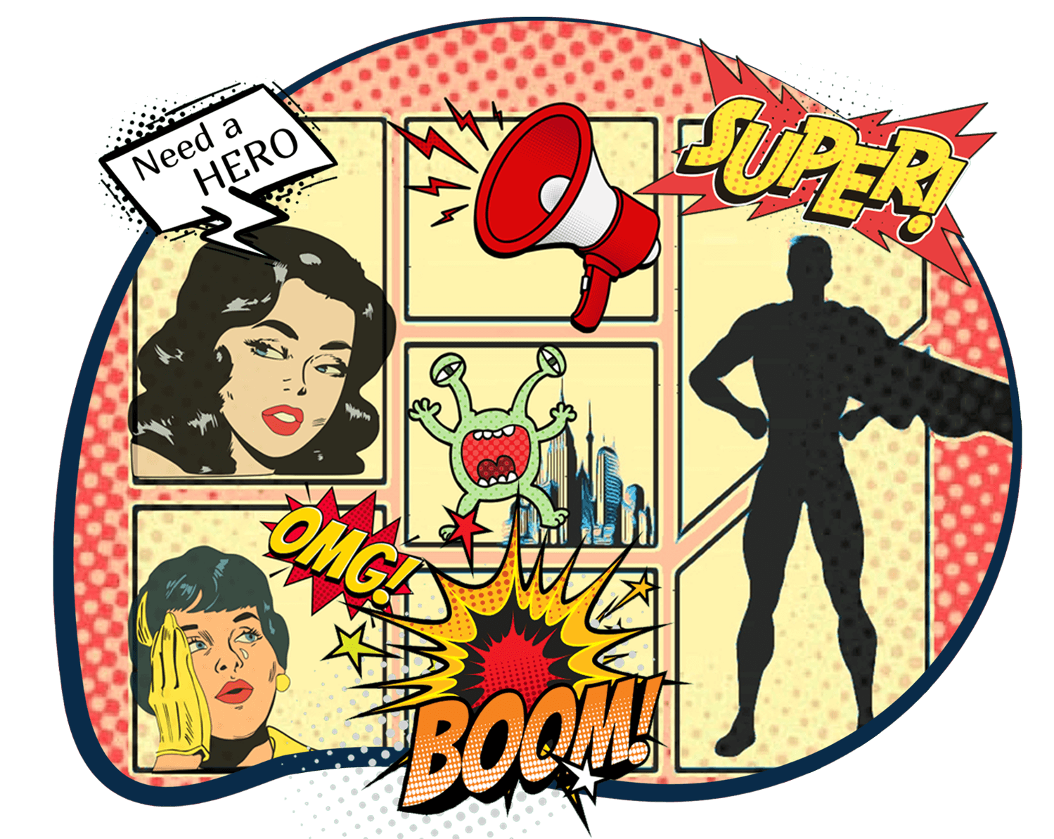 Képregény digitális illusztráció főkép